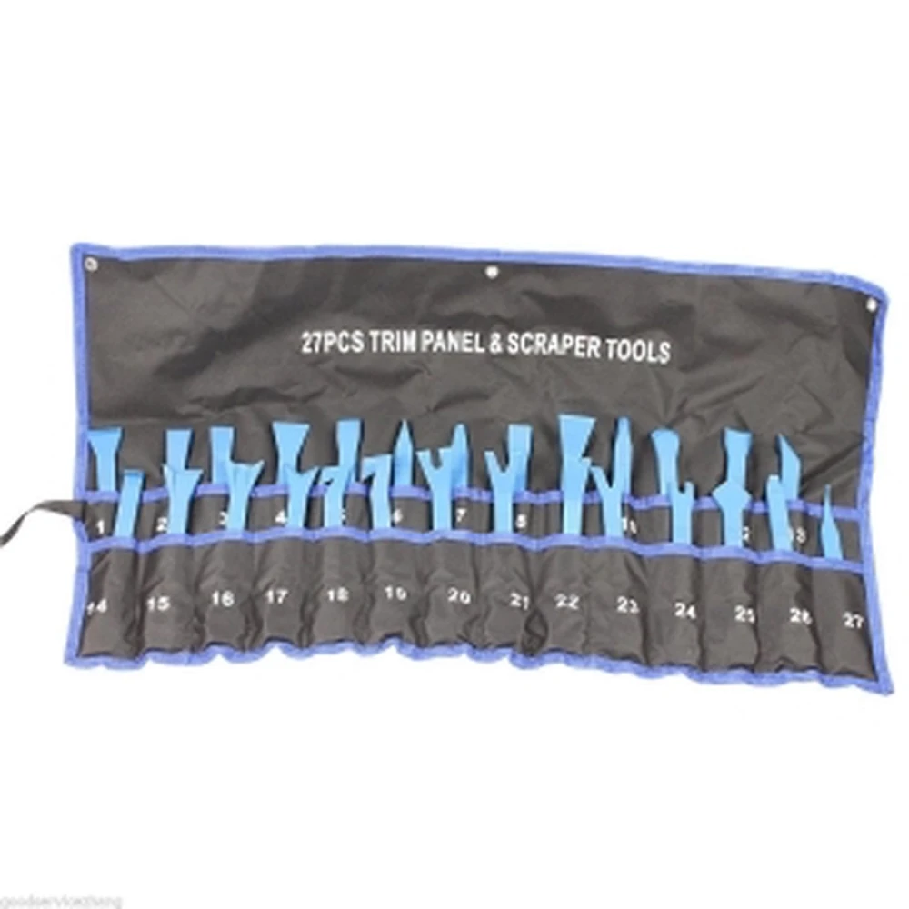 27 dalių durų panelių, apdailos ir ratų gaubtų ardymo įrankių rinkinys TSX TOOL