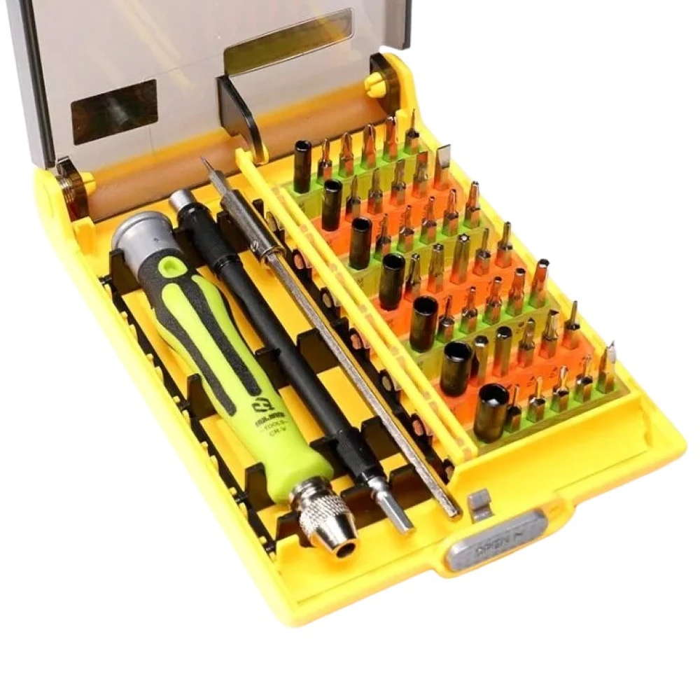 45 in 1 precision screwdriver set with ergonomic handle and steel bits