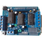 L293D Arduino Shield tvarkyklė DC ir stepper variklių valdymui