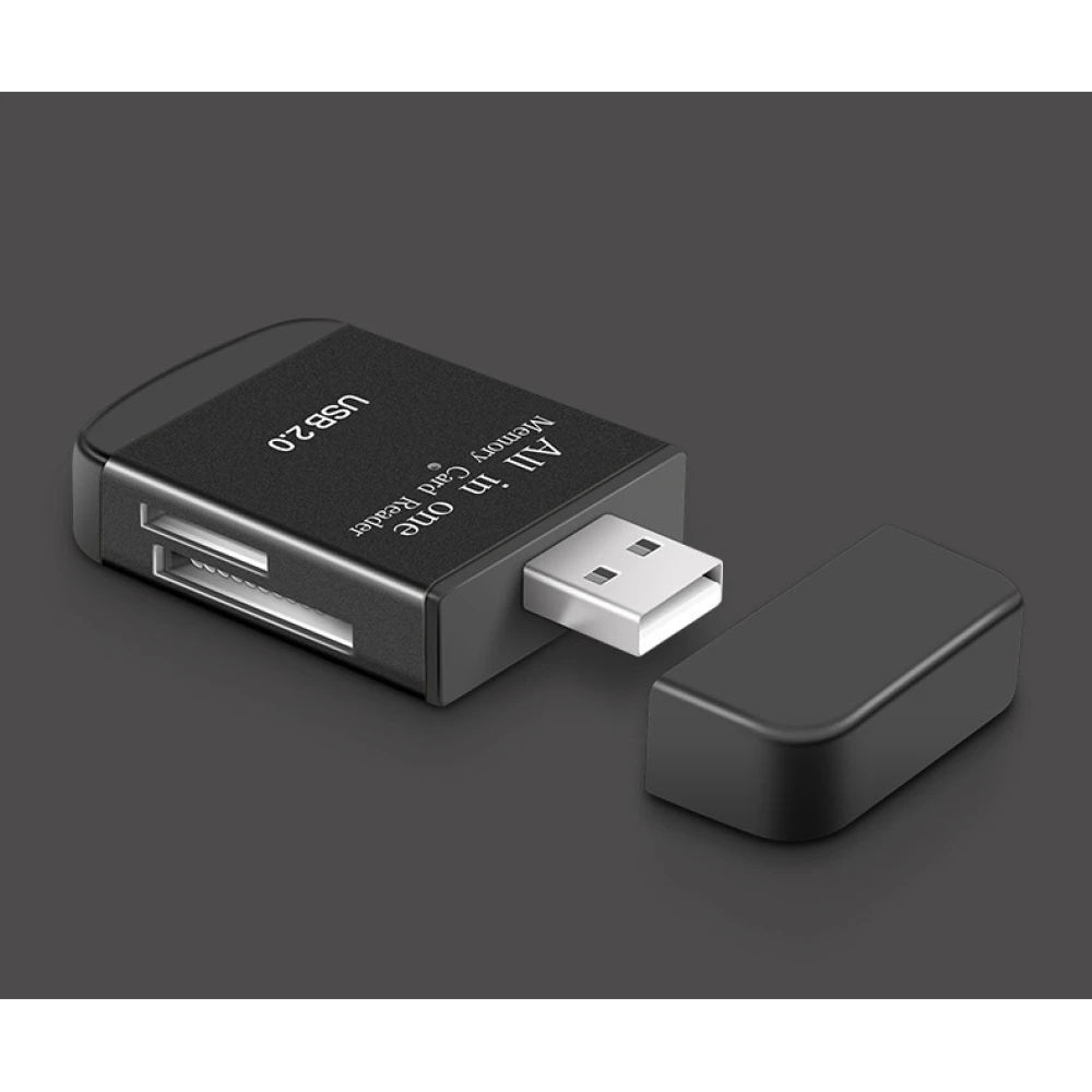 USB 2.0 viskas viename atminties kortelių skaitytuvas Micro SD, MMC, SDHC, TF ir M2