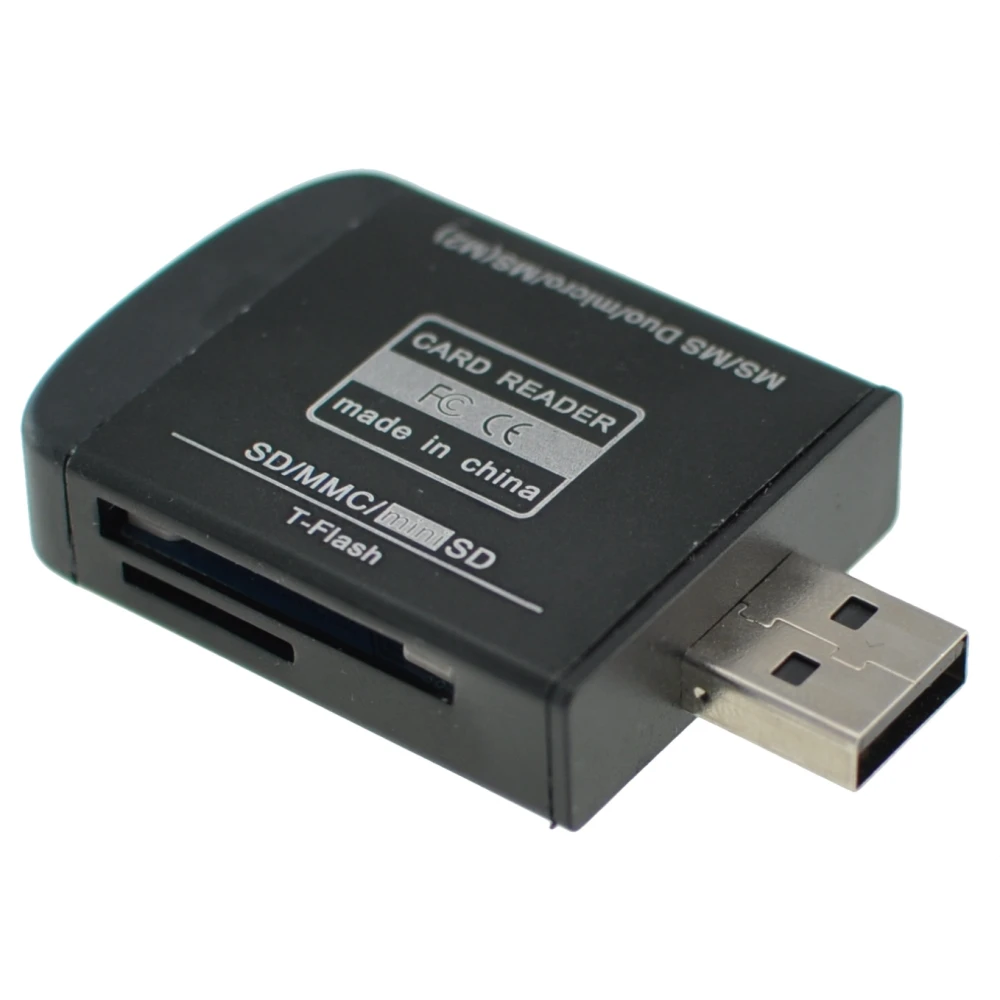 USB 2.0 viskas viename atminties kortelių skaitytuvas Micro SD, MMC, SDHC, TF ir M2