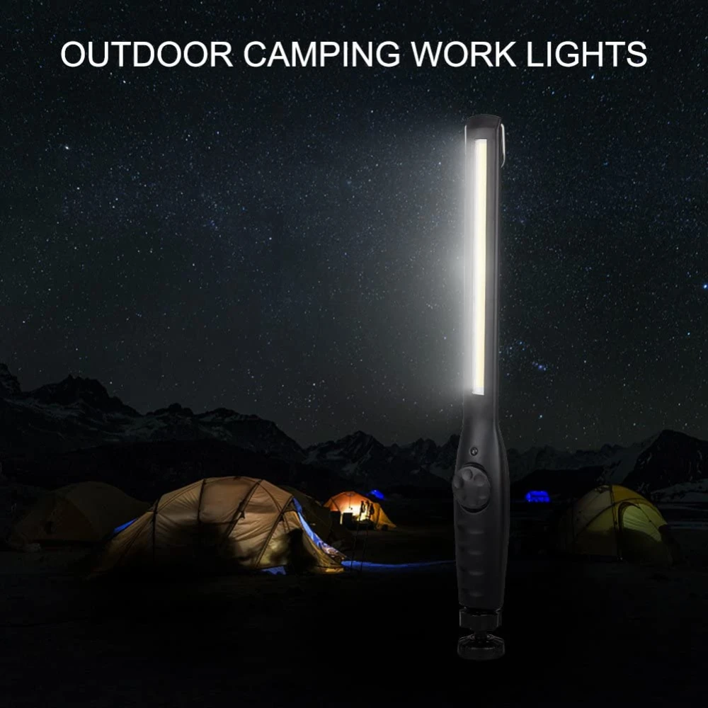 Įkraunamas LED dirbtuvių žibintuvėlis su 4 režimais ir magnetiniu pagrindu