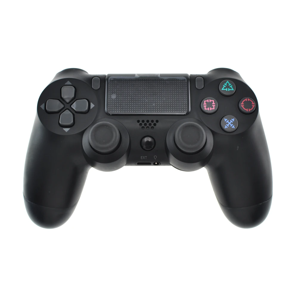Vista frontal del mando compatible PS4 inalambrico DoubleShock 4 con botones y joystick