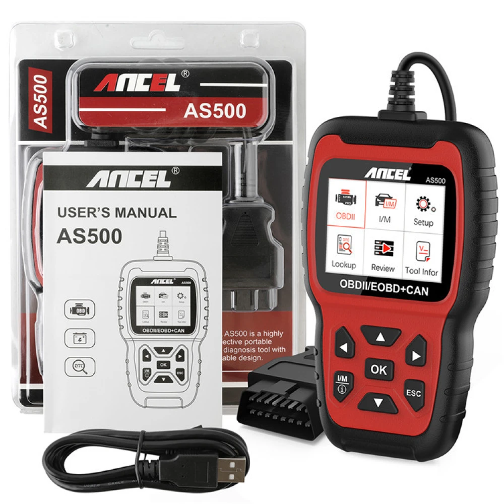Ancel AS500 OBD2 automobilių diagnostikos įrenginys