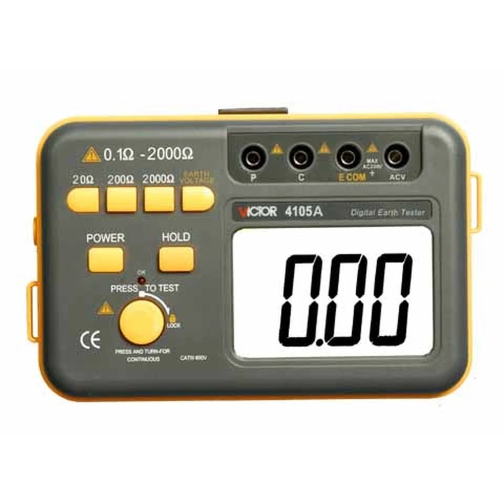 Victor 4105A įžeminimo varžos matuoklis su zondais ir laidais