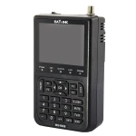 Vista frontal del medidor de satélite Satlink WS-6908 con conectores tipo F