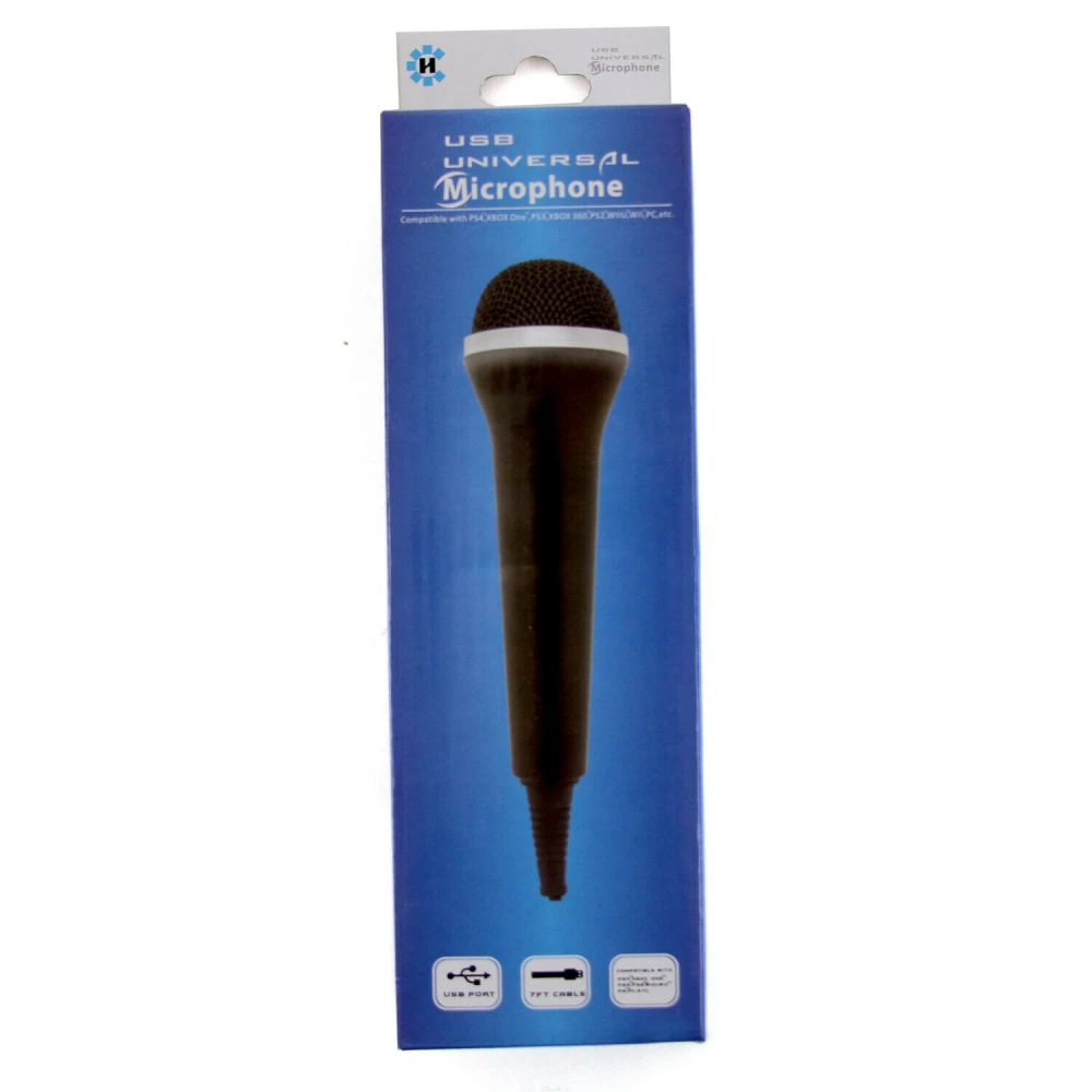 Vista lateral del micrófono USB universal compatible con varias consolas y PC