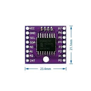 I2C PCF8574T modulis Arduino – E/S prievadų plėtiklis