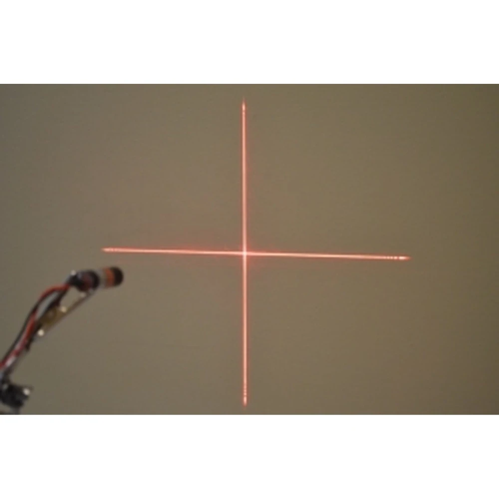Raudonas kryžminio fokusavimo lazerio modulis 5mW 3V-5V elektroniniams matavimams