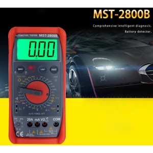 MST-2800B skaitmeninis multimetras su dideliu LCD ekranu automobiliams