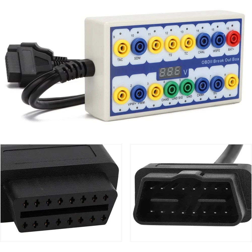OBDII Breakout Box protokolo detektorius – profesionalus diagnostikos įrankis