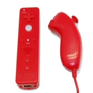 satkit Wii Remote pultelio rinkinys su Wiimotion Plus ir raudonu Nunchuck, suderinamas su Wii