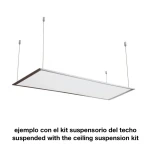 Panel LED Slim 120x30cm 48W 4500lm con marco plata mostrando diseño ultra-fino