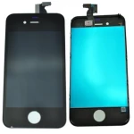 Juodas iPhone 4 ekranas su jutikliniu skydeliu ir stiklu