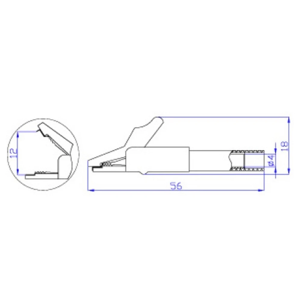 Pinzas cocodrilo con conexión banana 4mm para multímetros y osciloscopios Amass