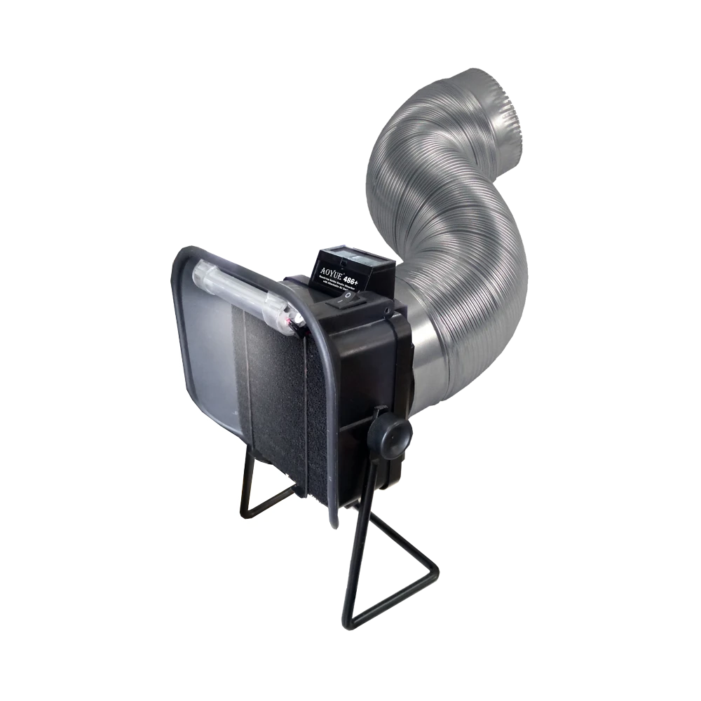 Aoyue 486 Plus SMD remonto platforma su dūmų ištraukėju