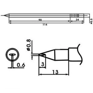 Aoyue LF-08LD lituoklio antgalis su kaitinimo elementu