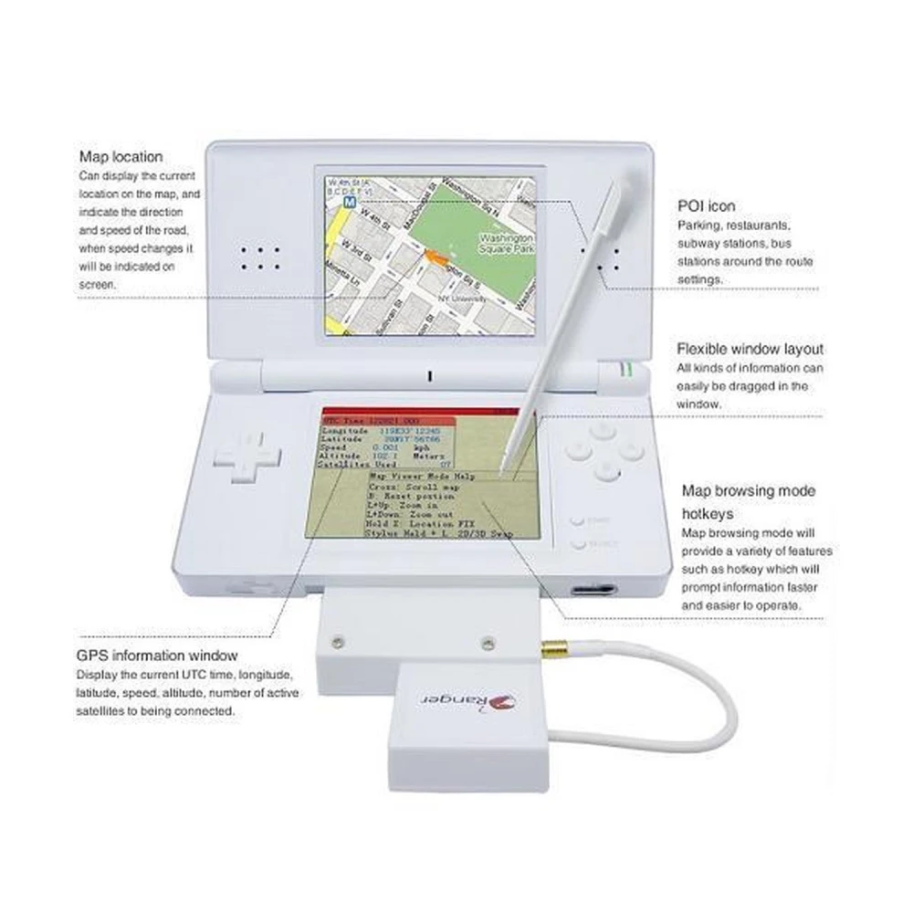 Ranger NDS GPS System Nintendo DS Lite – inovatyvi GPS navigacija