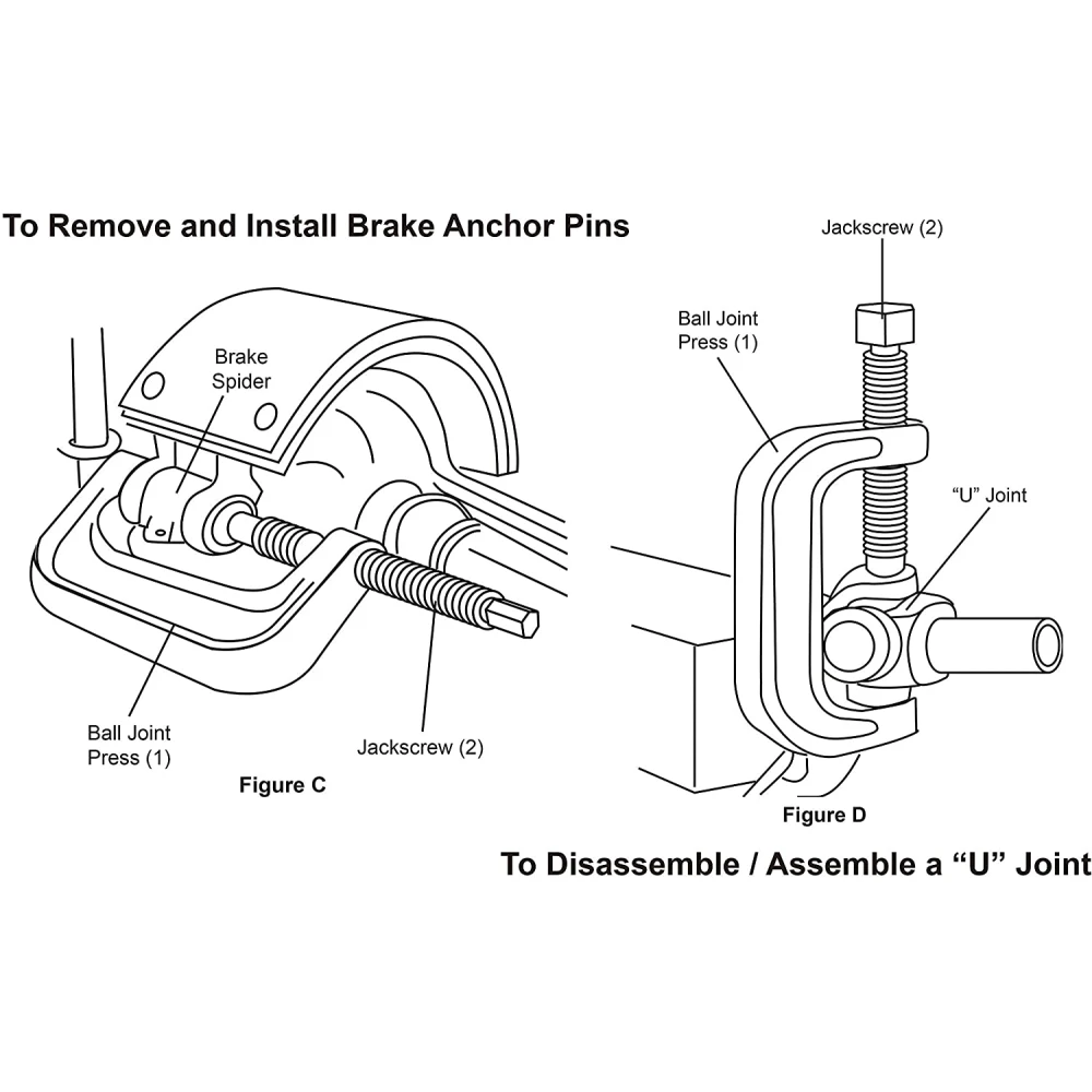 10 dalių šarnyrų ir silentblokų nuėmimo rinkinys 4x4 visureigiams