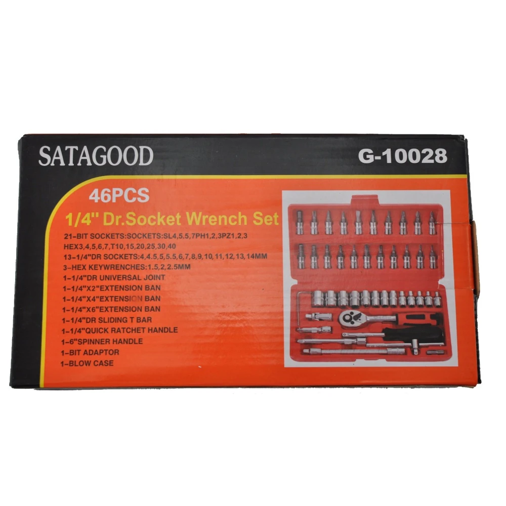 1/4 šešiakampių galvučių rinkinys 46 vnt TSX TOOL automobiliams ir DIY