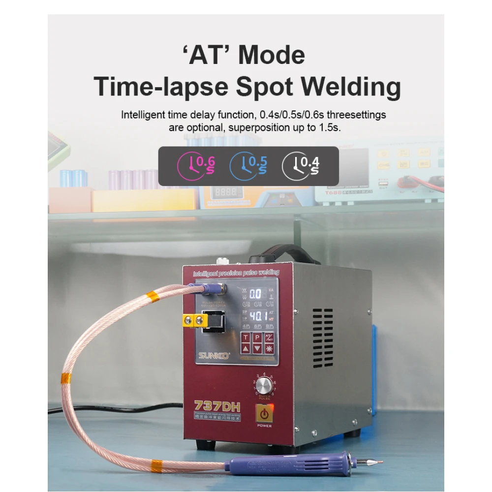 Taškinis suvirintuvas Sunkko 737DH 18650 14500 21700 baterijoms