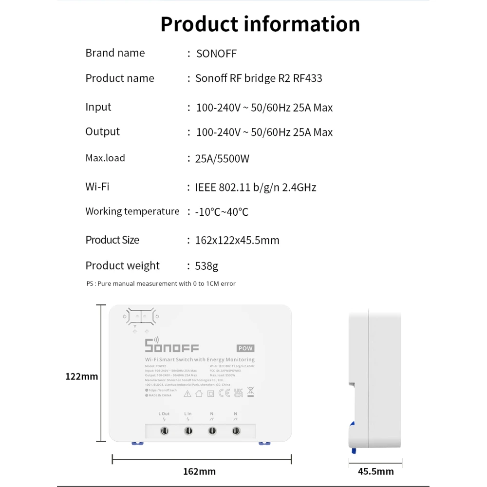 SONOFF Pow R3 – išmanusis WiFi jungiklis su stebėjimu
