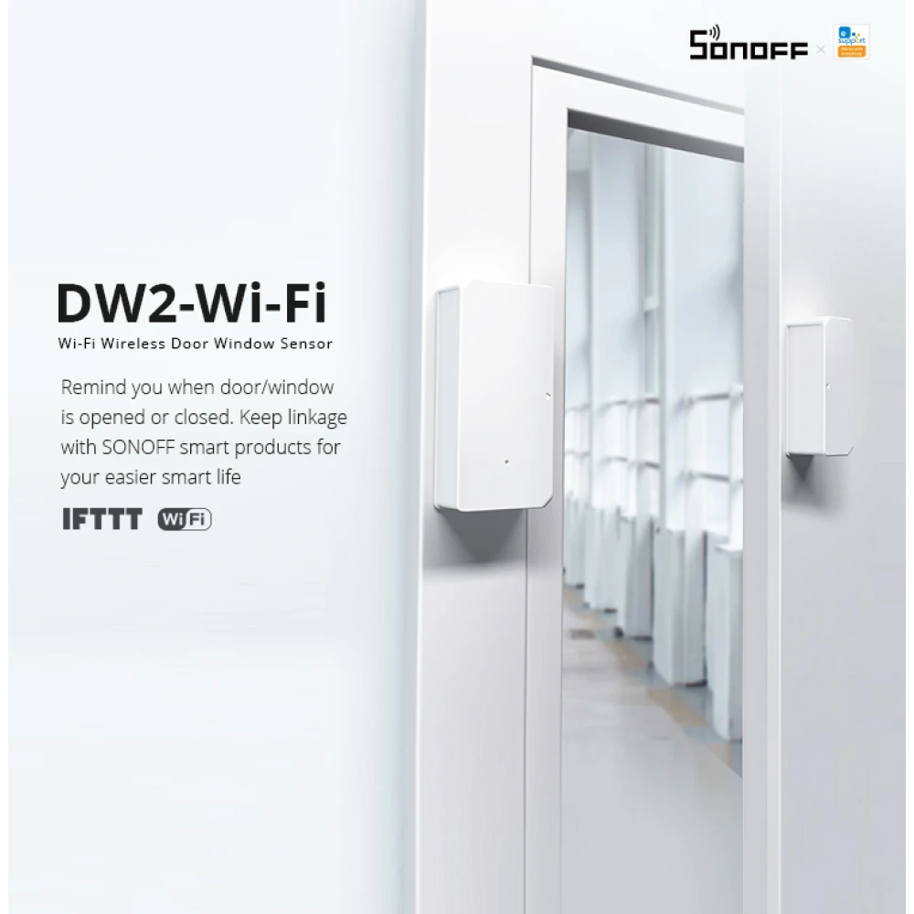 SONOFF SDW2 WiFi belaidis durų ir langų atidarymo jutiklis