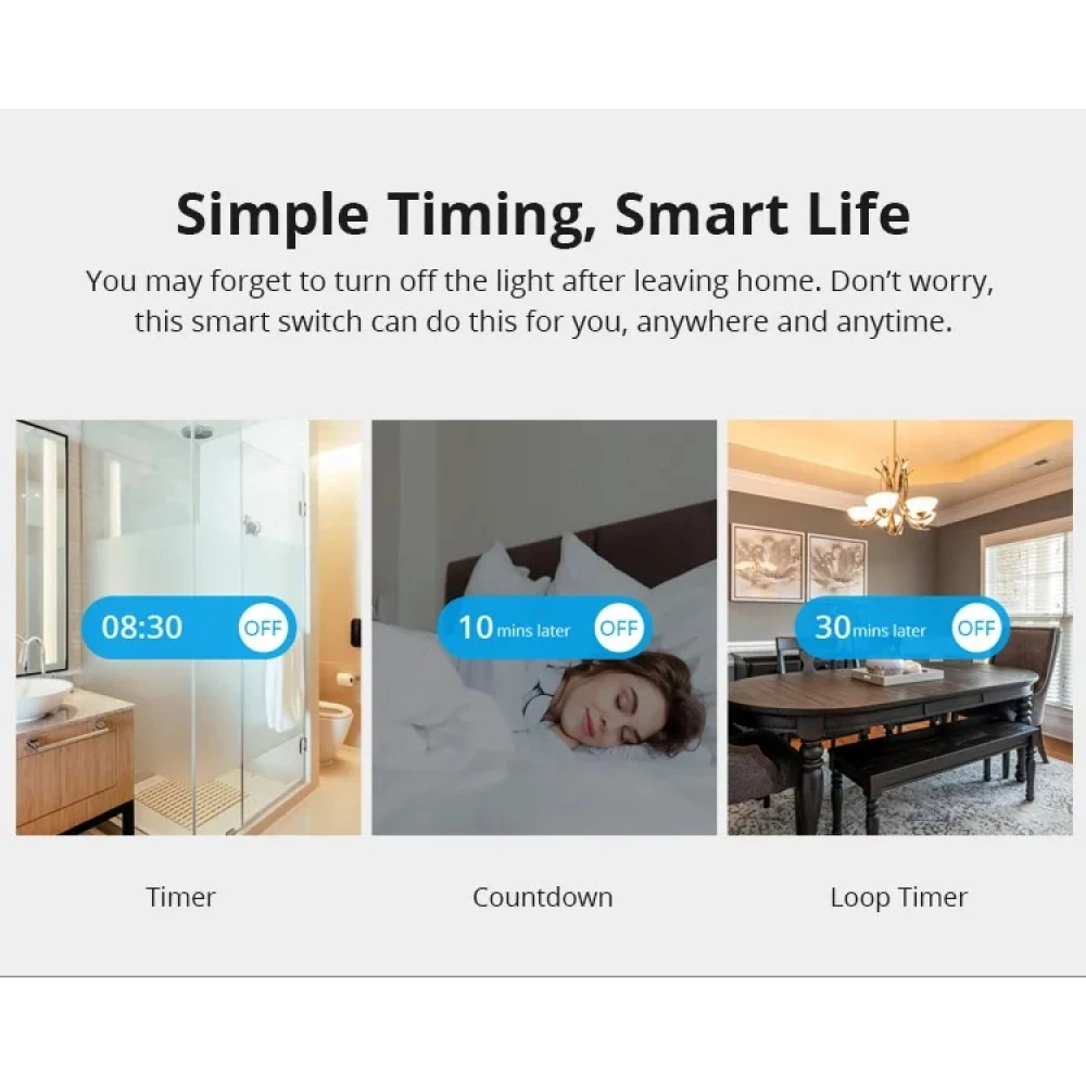 SONOFF ZBMINI ZigBee išmanusis mini jungiklis šviesos valdymui 2 krypčių