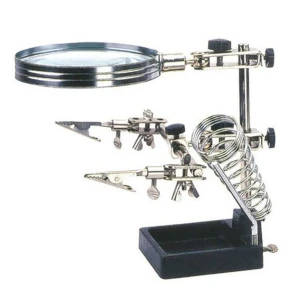 Elektronikos litavimo laikiklis su lupa ir laikikliu lituokliui