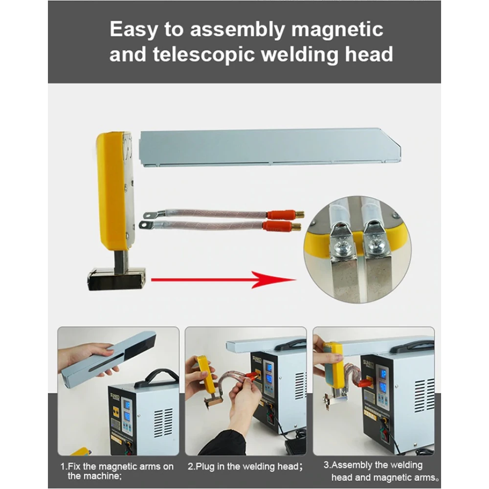 SUNKKO 738AL: taškinio suvirinimo aparatas 18650 ličio baterijoms