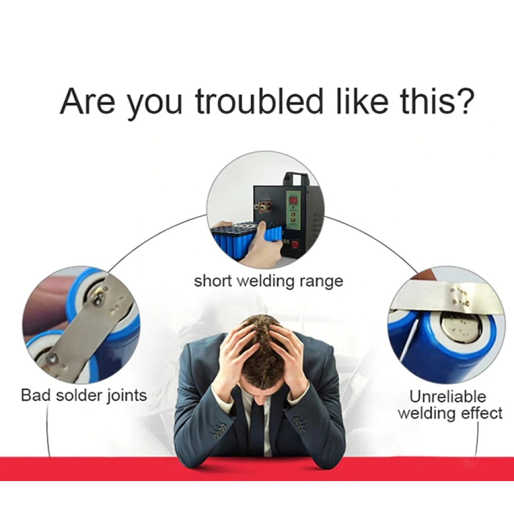 SUNKKO 738AL: taškinio suvirinimo aparatas 18650 ličio baterijoms