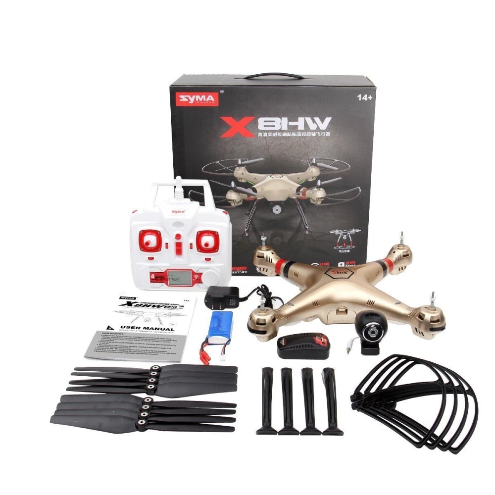 Syma X8hw dronas kvadrokopteris FPV su HD WiFi kamera