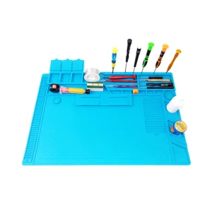 TSX TOOL Karščiui atsparus silikoninis kilimėlis 500º telefonų ir kompiuterių remontui 48x32cm