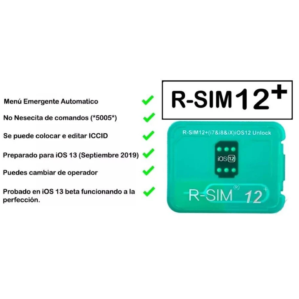 R-SIM 12 unlock kortelė iPhone 5s, 6, 6s, 7, 8 ir X, suderinama su iOS 11 ir iOS 12