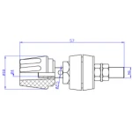 4 mm moteriški gnybtai raudoni juodi 60V 50A 2 vnt. Amass paneliui