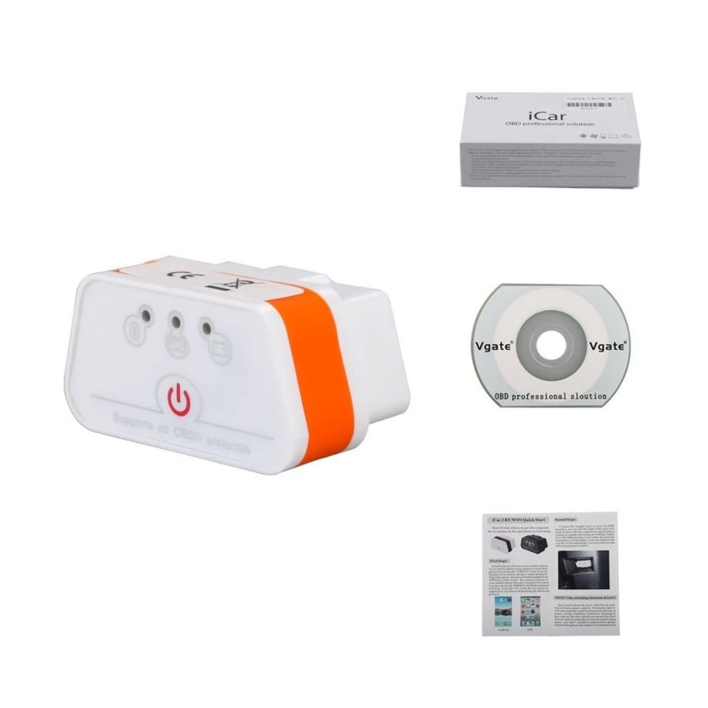 Adaptador Vgate iCar2 OBD2 Elm327 WiFi en puerto OBDII de vehículo