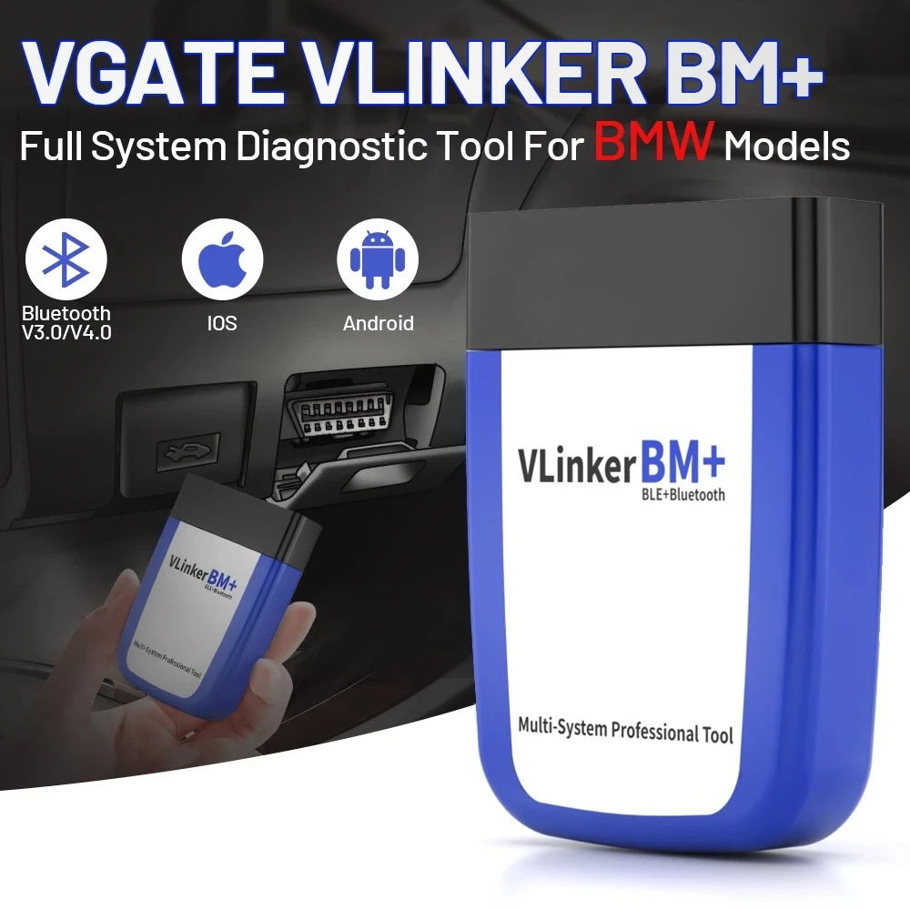 Vgate vLinker BM+ OBD2 Bluetooth skeneris BMW ir MINI