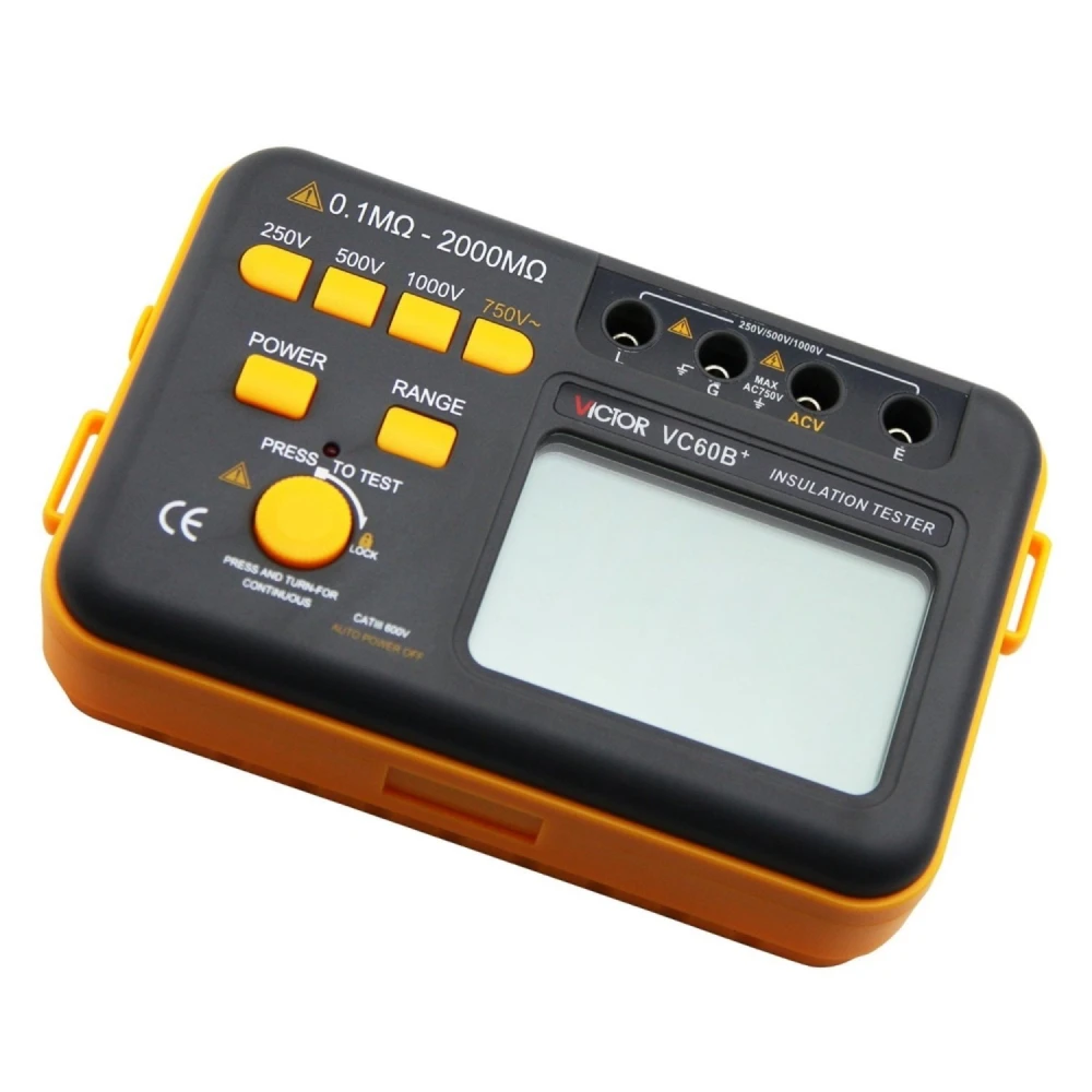 Victor VC60B+ izoliacijos matuoklis CAT III 1000 V iki 2000 MΩ