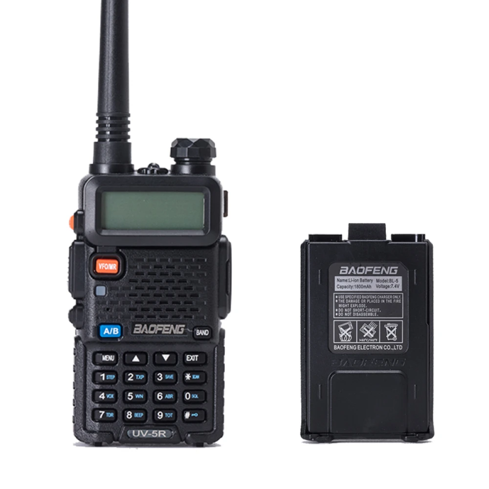 Baofeng UV-5R 8W racija su ausine ir VHF/UHF radiju