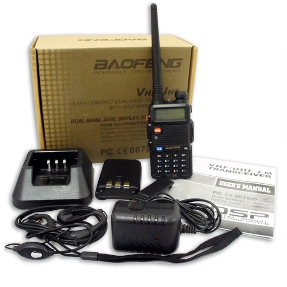 Baofeng UV-5R 8W racija su ausine ir VHF/UHF radiju