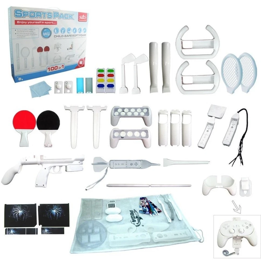Wii Motion Plus 100in1 Sports Pack – pilnas Wii priedų rinkinys